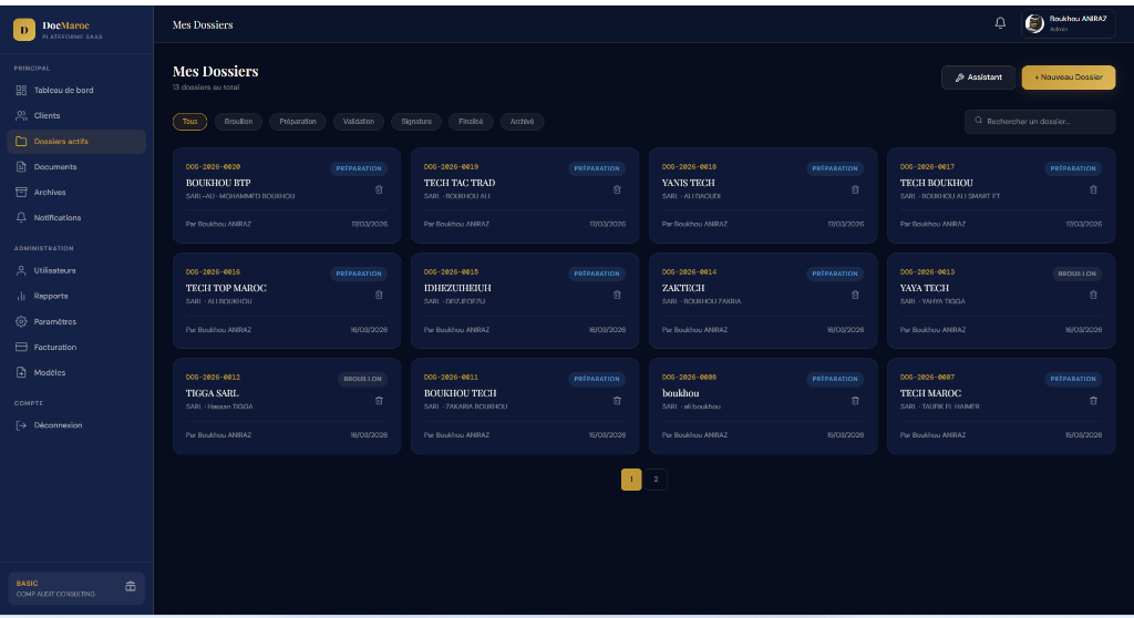 Gestion des Dossiers DocMaroc